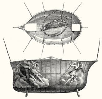 Balloon basket by Jean-Pierre Blanchard, French pioneer in balloon flight, 19th century