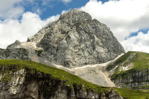 Mangart mountain in slovenia in summer