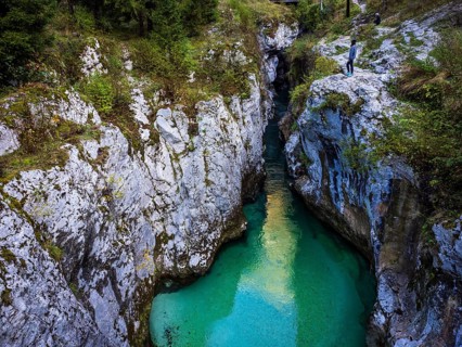 Soca river valley. Bovec, Julian Alps. Slovenia, Central Europe