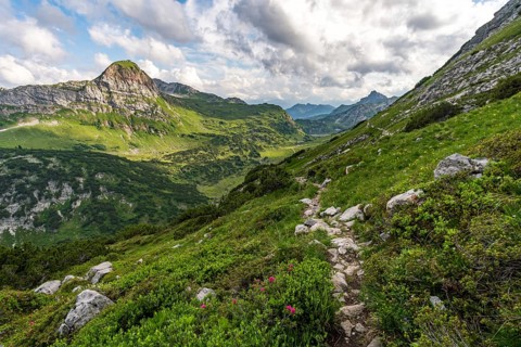 Fantastic hike in the Lechquellen Mountains in Vorarlberg Austria near Lech, Warth, Bludenz