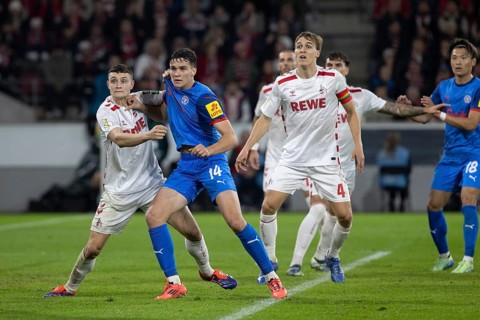 Eric Martel (1.FC Köln, Midfield, #6), Max Geschwill (Defence, Holstein Kiel, #14), DFB Pokal: 1.FC