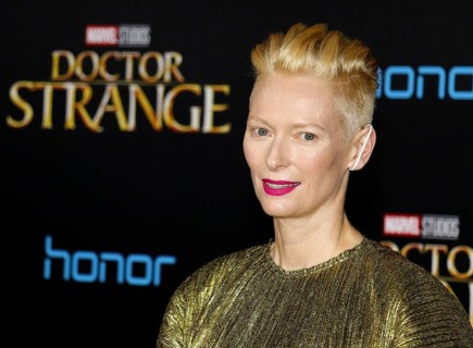 Tilda Swinton at the World premiere of 'Doctor Strange' held at the El Capitan Theatre in