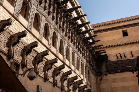 Famous water clock Dar Al-Magana in the medina of Fes, a former old engineering masterpiece,