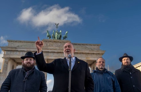 Germany, Berlin, 13.12.2024, Jewish community Chabad Berlin invites to a special rally as part of