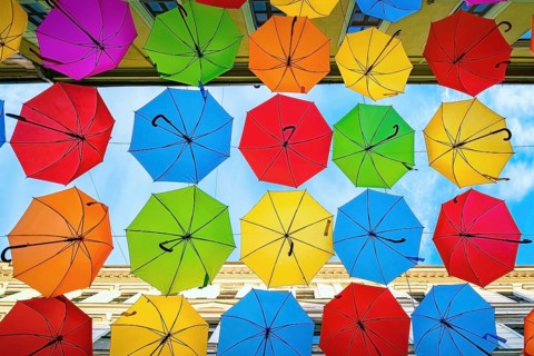 Umbrella street (Alba Iulia street) in Timisoara, Romania Timisoara, Romania, Europe