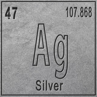 Silver chemical element, Sign with atomic number and atomic weight, Periodic Table Element, silver