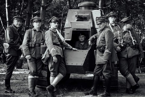 LUBIN, POLAND - AUGUST 8, 2020:, A staging of the Battle of Warsaw from 1920, in which the Polish