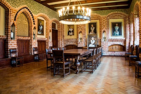Remter or dining room in the historic monastery of Walsrode, Lower Saxony, Germany, Europe