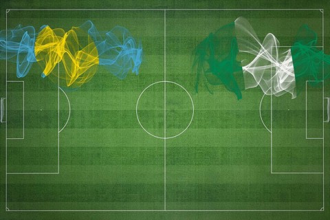 Palau vs Nigeria Soccer Match, national colors, national flags, soccer field, football game,