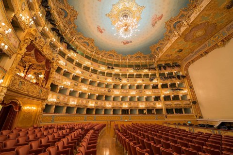 Beautiful Grand Theater La Fenice in Venice, Veneto, Italy, Europe