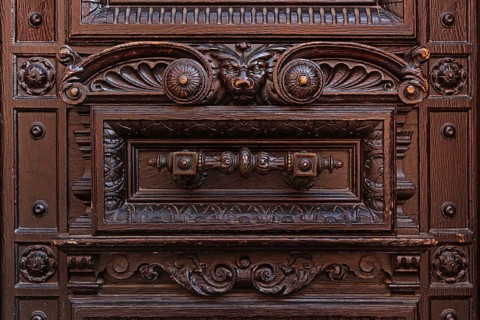 Carving on a door