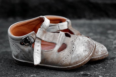 Dirty children's shoes