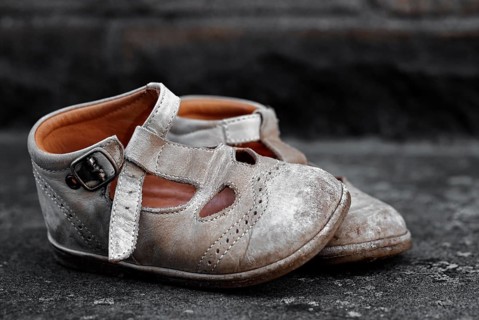 Dirty children's shoes