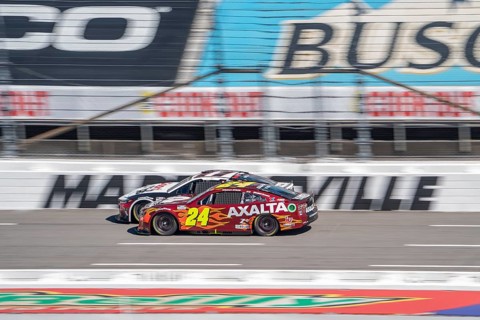 William Byron races for position for the Cook Out 400 in Martinsville, VA, USA, North America