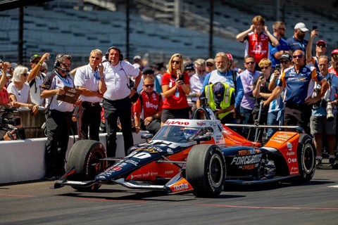 INDYCAR driver, JACK HARVEY (30) of Bassingham, England, brings his Rahal Letterman Lanigan Racing