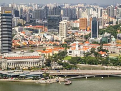 View from SkyPark of Marina Bay Sands, Singapore, Asia