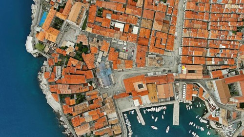 Aerial view of Dubrovnik, city in southern Croatia coast of Adriatic Sea
