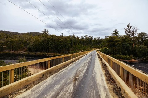 The area around Huon River and Southwood Rd in Lonnvale near Geeveston, a World Heritage Area in