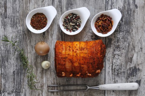 Stuffed pork belly with spices