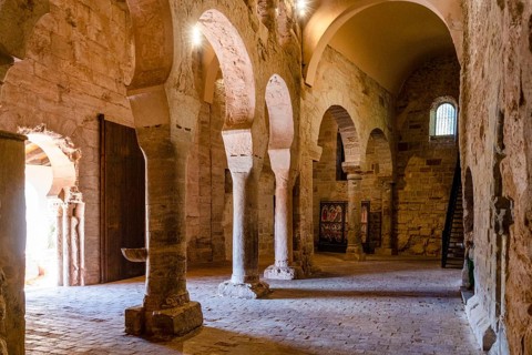 Mozarabic monastery, Monasterio de Suso, San Millán de la Cogolla, La Rioja, Spain, Europe