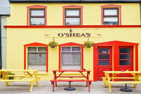 Colourful houses, Eyeries, Beara Peninsula, County Cork, Ireland, United Kingdom, Europe