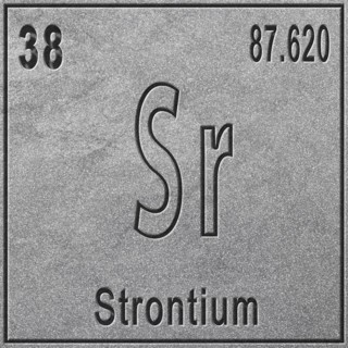 Strontium chemical element, Sign with atomic number and atomic weight, Periodic Table Element,