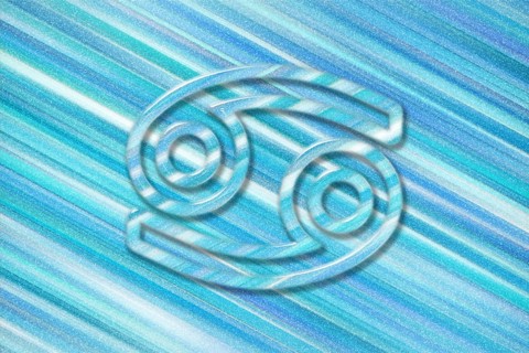 Cancer zodiac sign, blue background, Horoscope Astrology background, Cancer horoscope symbol, blue