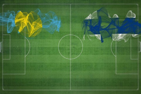 Palau vs Finland Soccer Match, national colors, national flags, soccer field, football game,