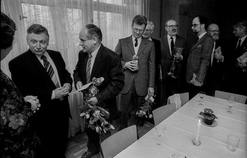 Germany, Berlin, 25.02.1991, Birthday of General Superintendent Günter Krusche, Congratulations,