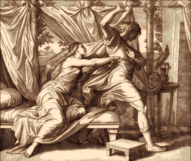 Joseph and Potiphar's Wife, Old Testament, by Julius Schnorr von Carolsfeld, 1860