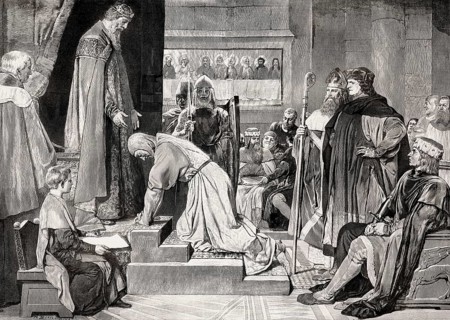 Henry the Lion before Frederick Barbarossa, Holy Roman Emperor