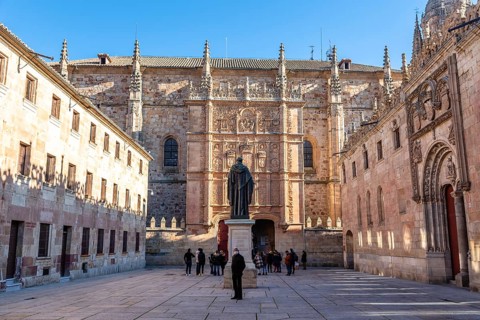 Salamanca, Spain, January 14, 2022: The University of Salamanca. The oldest university in Spain.