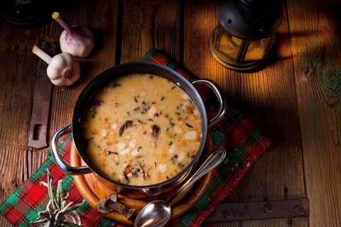 A christmas mushroom soup of polish style