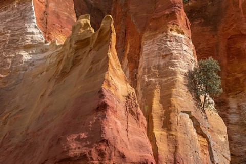 Luberon ocher near the village of Roussillon. Geological wonder in Provence