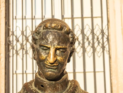 Statue of the writer Marin Držic, detail, Dubrovnik, Dalmatia, Croatia, Europe