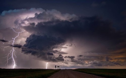 Prairie Storm Clouds in Saskatchewan Canada dramatic Lightning