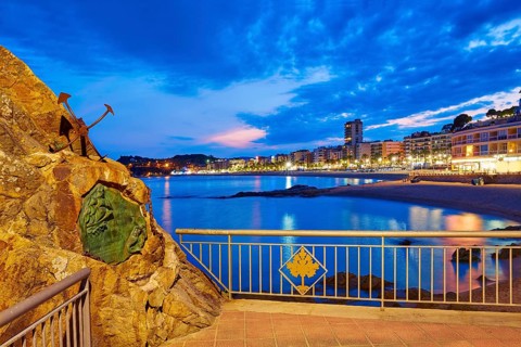 Lloret de Mar sunset at Costa Brava of Girona at Catalonia spain