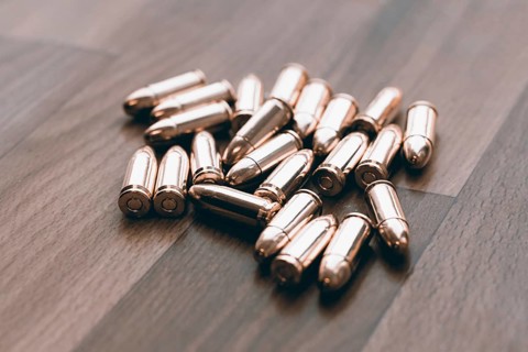 Handgun bullets. 9mm bullets