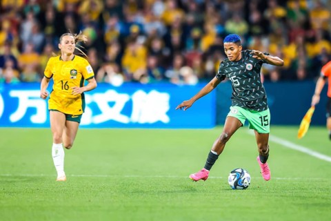 BRISBANE, AUSTRALIA, JULY 27: Rasheedat AJIBADE of Nigeria as Australia plays Nigeria at the FIFA