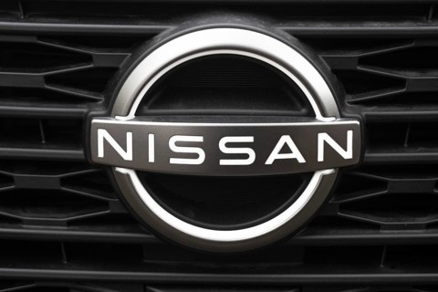 WETZLAR, Germany 2022-04-23: Nissan logo on a car. Nissan is a Japanese multinational automobile
