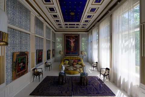 Blue Salon, Otto Wagner Villa, Ernst Fuchs Museum, Vienna, Austria, Europe