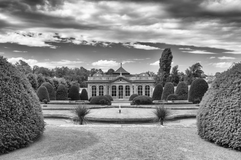 Beautiful garden near the Cernin palace in Prague