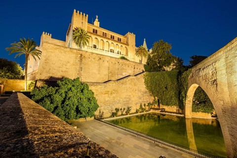 La Almudaina, Royal Alcazar of the city of Palma de Majorca, Balearic Islands, Spain, Europe