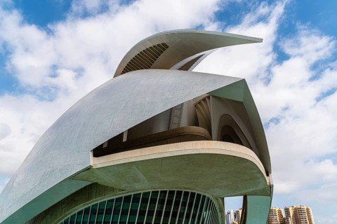 Valencia, Spain, July 30, 2023: View of Palau de les Arts Reina Sofia in Valencia in the City of