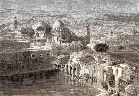 The Church of the Holy Sepulchre, Hezekiah's Pool, Old City of Jerusalem, 19th century