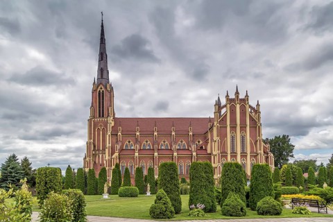 Roman Catholic Holy Trinity Church in Gervyaty village, Belarus, Europe