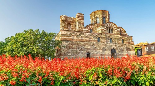 Church of Christ Pantocrator in Nessebar ancient city. Nesebar, Nesebr is a UNESCO World Heritage