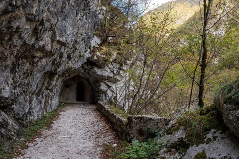 Historic fort Kluze and surrounding defense systems in the Soca valley, Slovenia, Europe