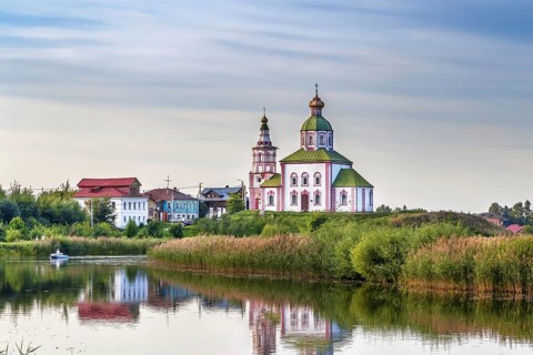 Landscape with Church of Elijah the Prophet in Suzdal, Russia, Europe