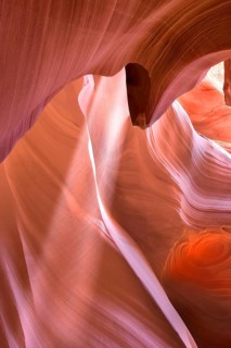 Exit from Antelope Canyon lit by the sun